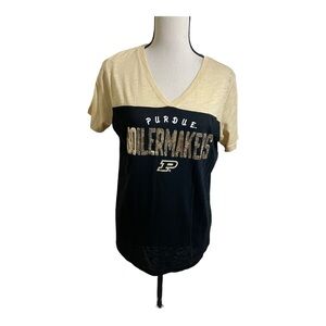 Perdue university college boilmaker T-shirt sequins V neck sports.size Large